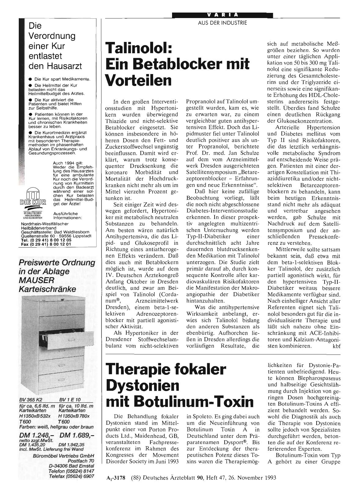 Vorschauseite 1: Therapie fokaler Dystonien mit Botulinum-Toxin