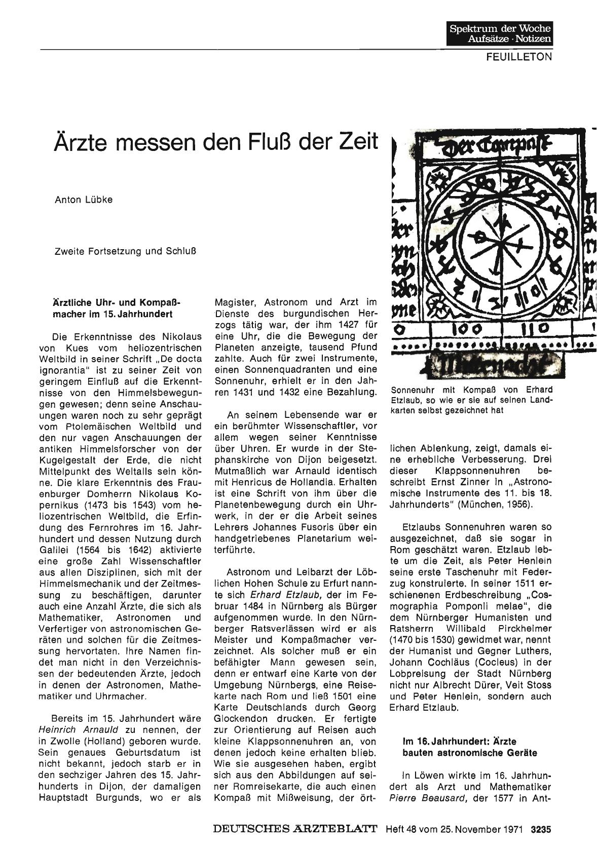 Vorschauseite 1: Ärzte messen den Fluß der Zeit