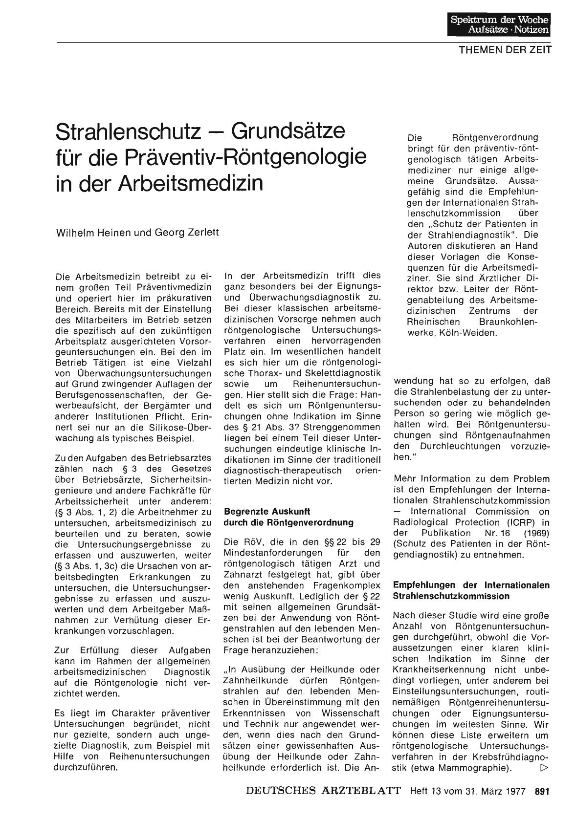 Vorschauseite 1: Strahlenschutz — Grundsätze für die Präventiv-Röntgenologie in der Arbeitsmedizin