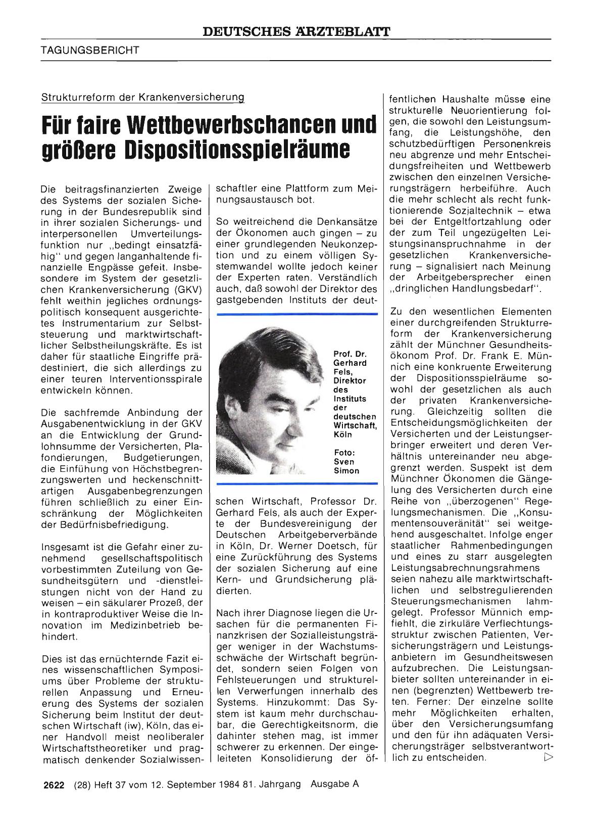 Vorschauseite 1: Strukturreform der Krankenversicherung Für faire Wettbewerbschancen und größere Dispositionsspielräume