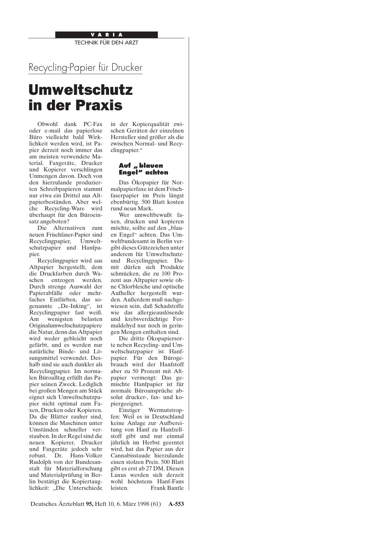 Vorschauseite 1: Recycling-Papier für Drucker: Umweltschutz in der Praxis