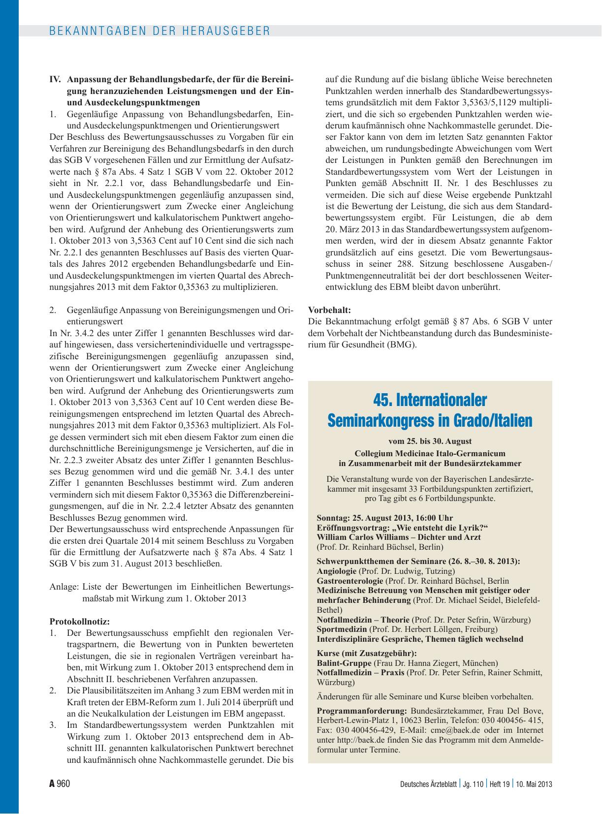 Vorschauseite 1: 45. Internationaler Seminarkongress in Grado/Italien