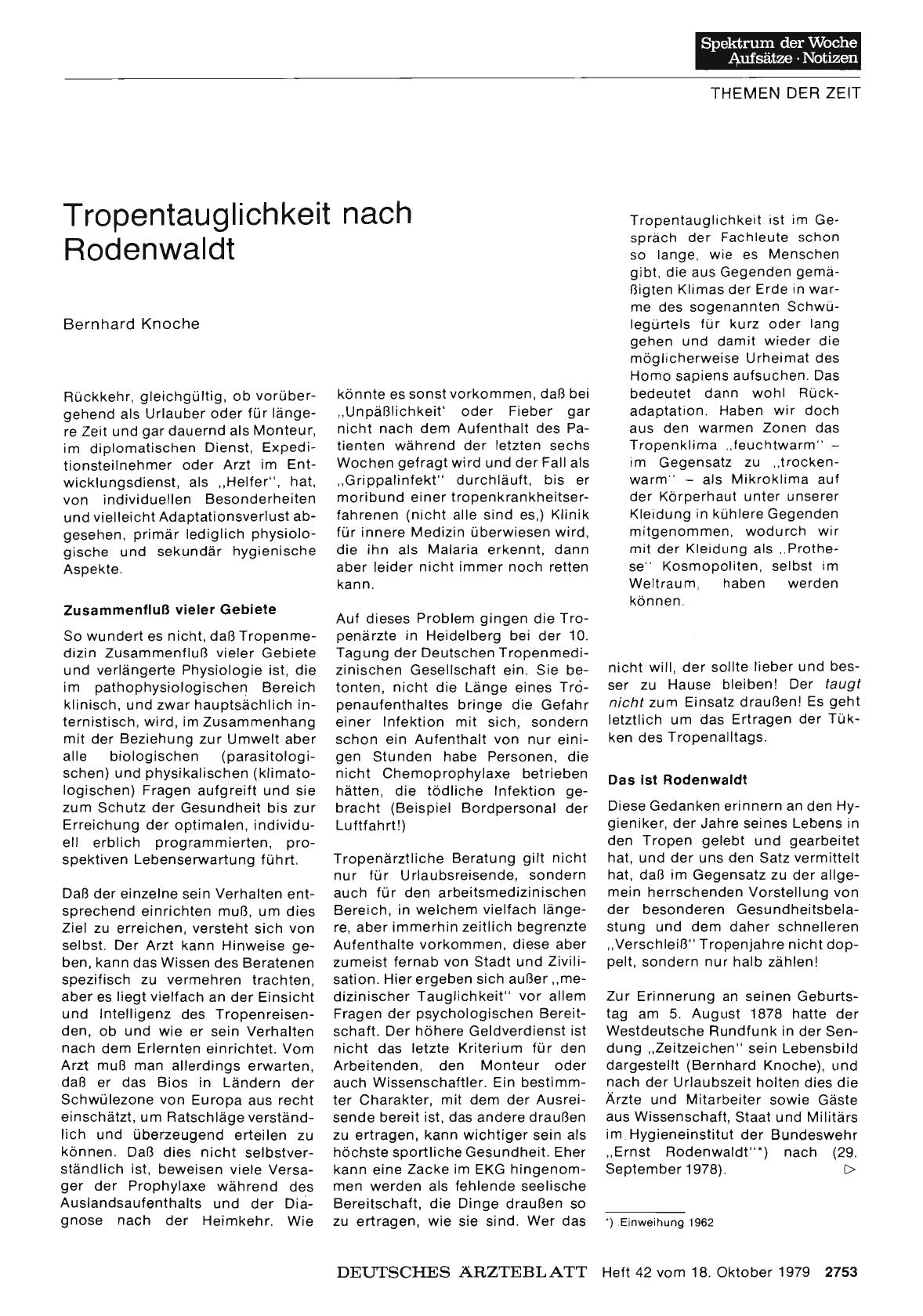 Vorschauseite 1: Tropentauglichkeit nach Rodenwaldt