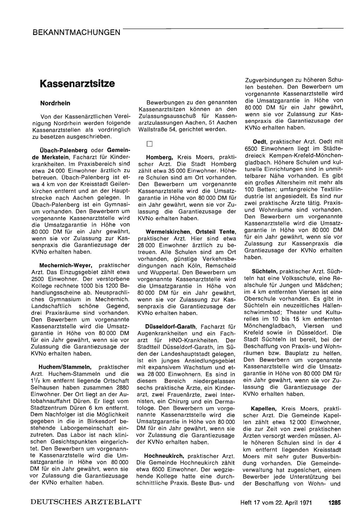 Vorschauseite 1: Kassenarztsitze
