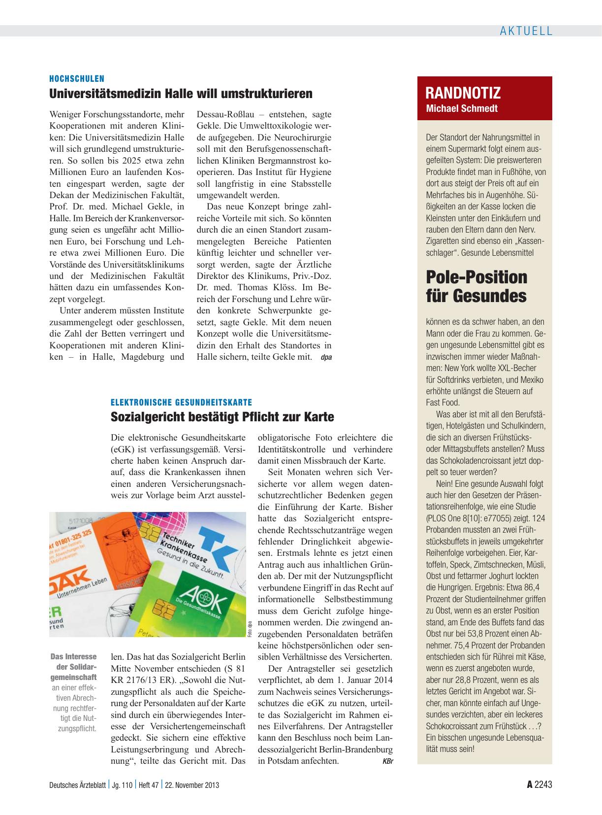 Vorschauseite 1: Elektronische Gesundheitskarte: Sozialgericht bestätigt Pflicht zur Karte