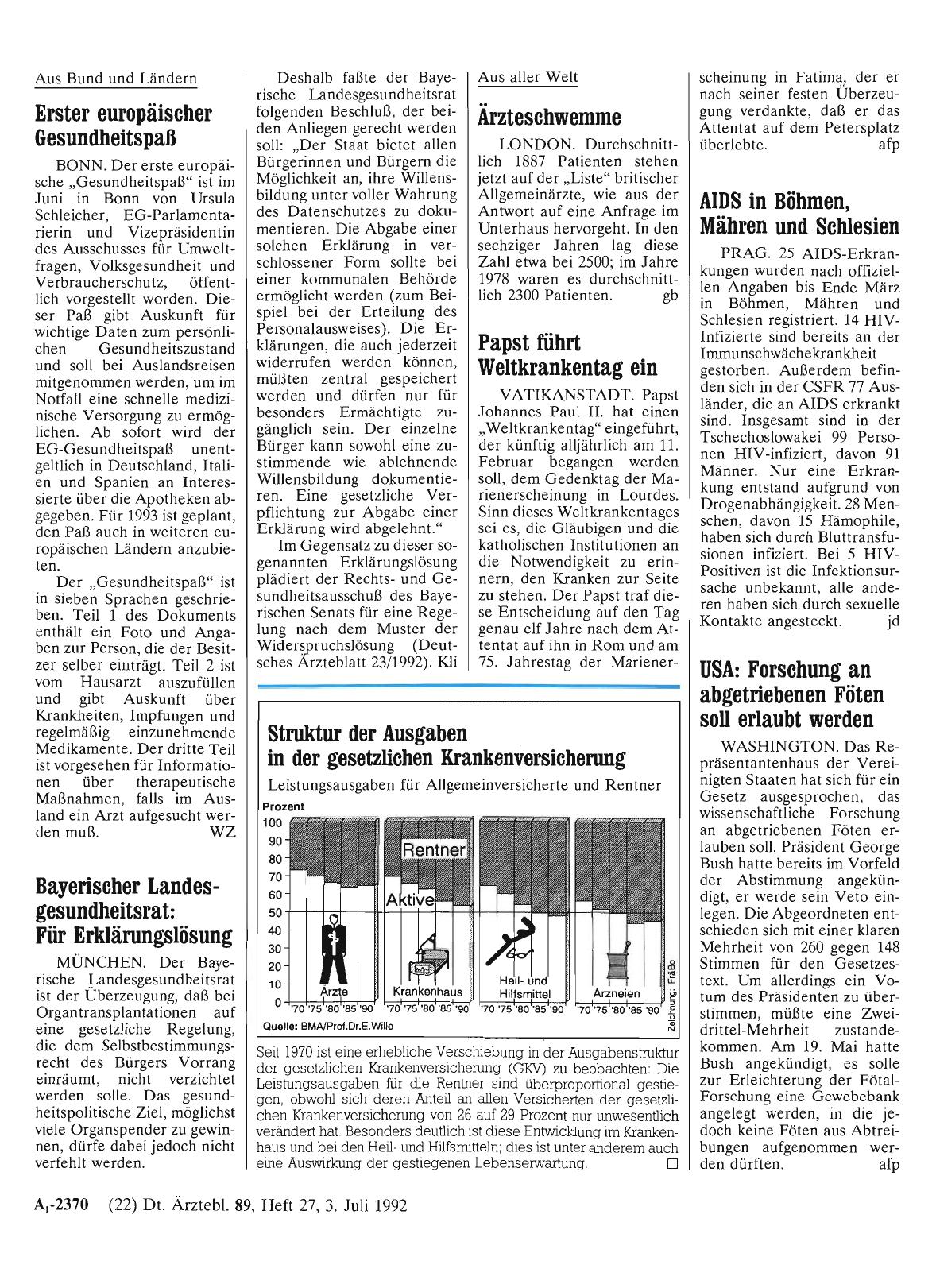 Vorschauseite 1: Papst führt Weltkrankentag ein