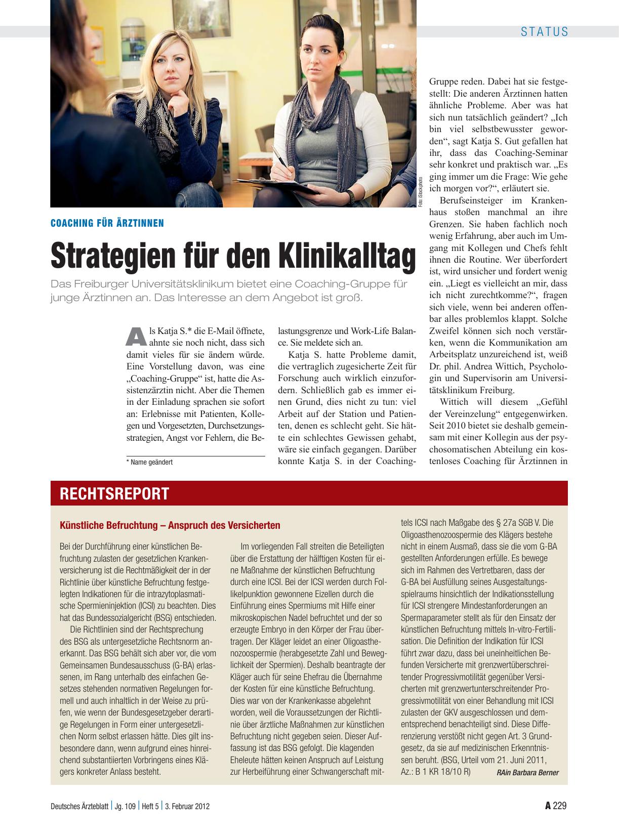 Vorschauseite 1: Coaching für Ärztinnen: Strategien für den Klinikalltag