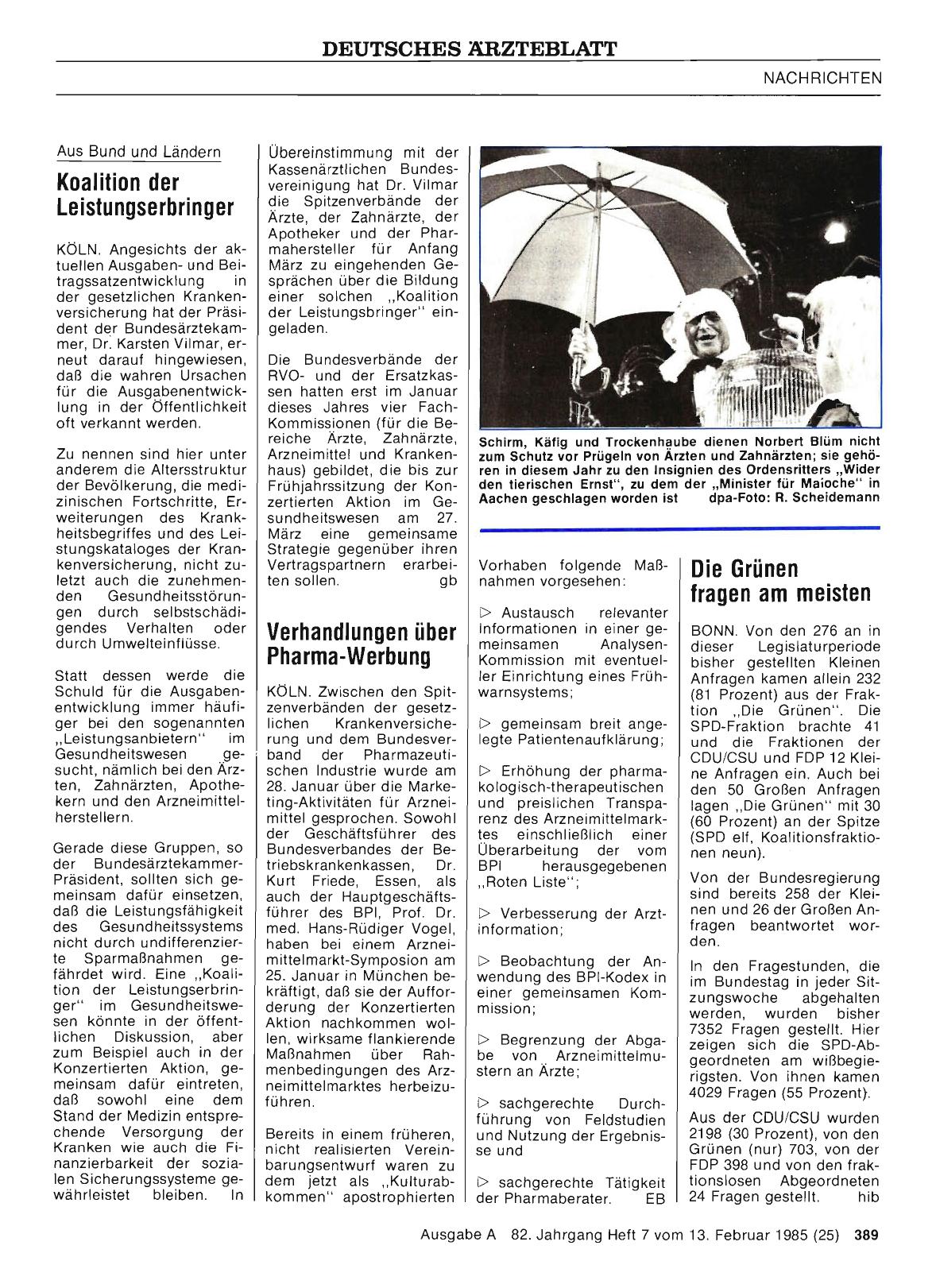 Vorschauseite 1: Die Grünen fragen am meisten
