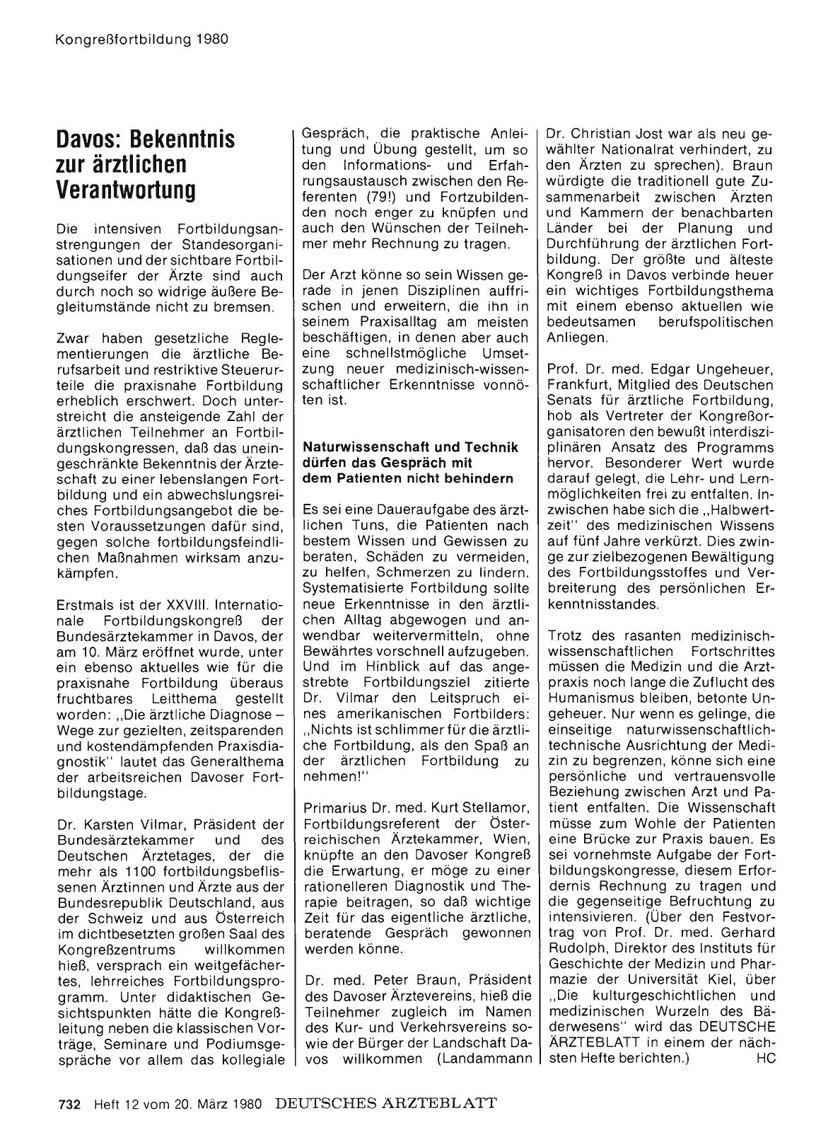 Vorschauseite 1: Davos: Bekenntnis zur ärztlichen Verantwortung