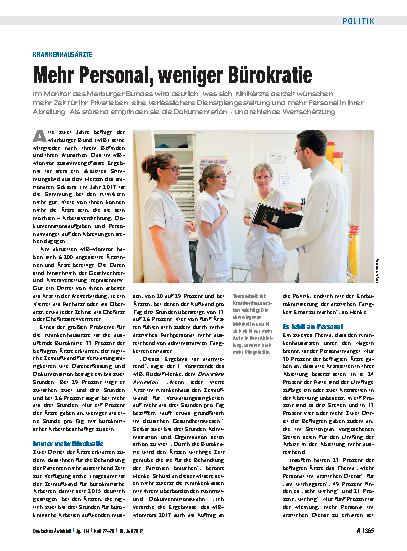 Vorschauseite 1: Krankenhausärzte: Mehr Personal, weniger Bürokratie
