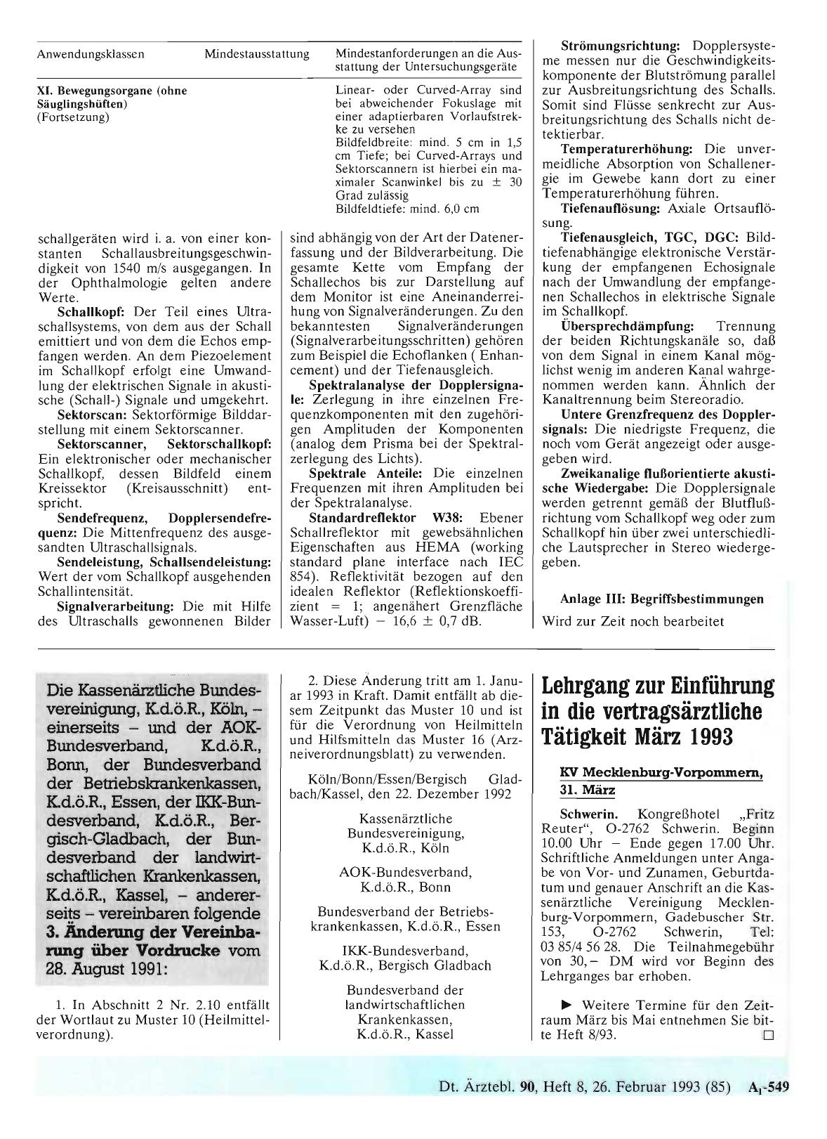 Vorschauseite 1: Lehrgang zur Einführung in die vertragsärztliche Tätigkeit März 1993