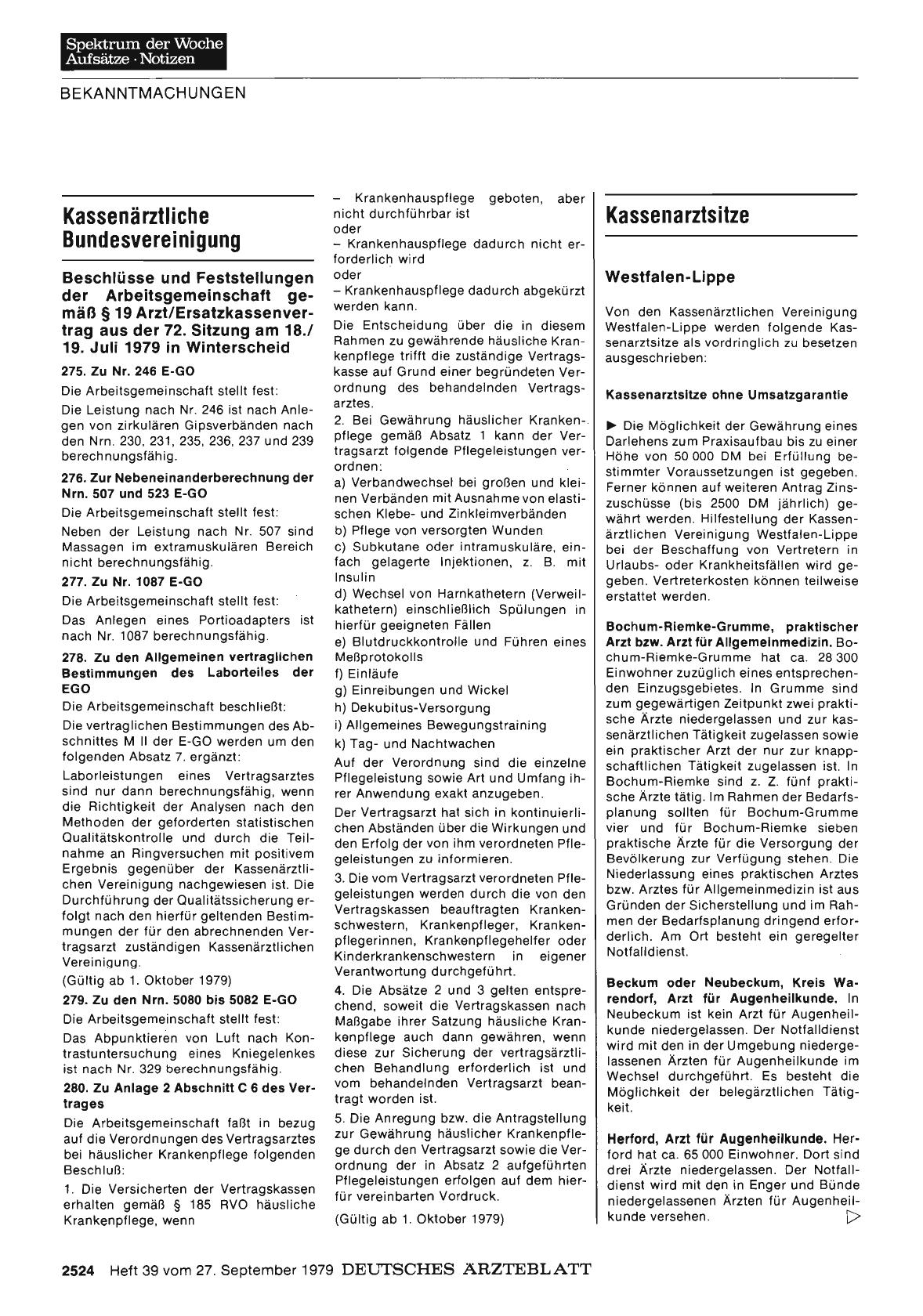 Vorschauseite 1: Kassenarztsitze