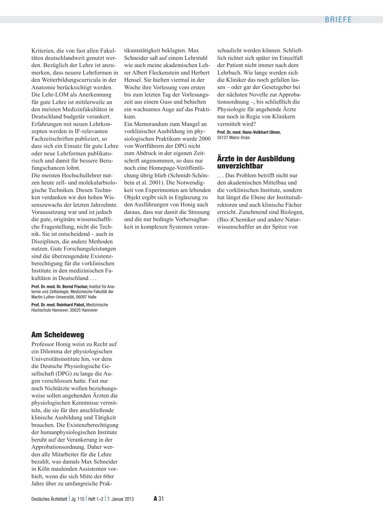 Vorschauseite 1: Vorklinik: Am Scheideweg