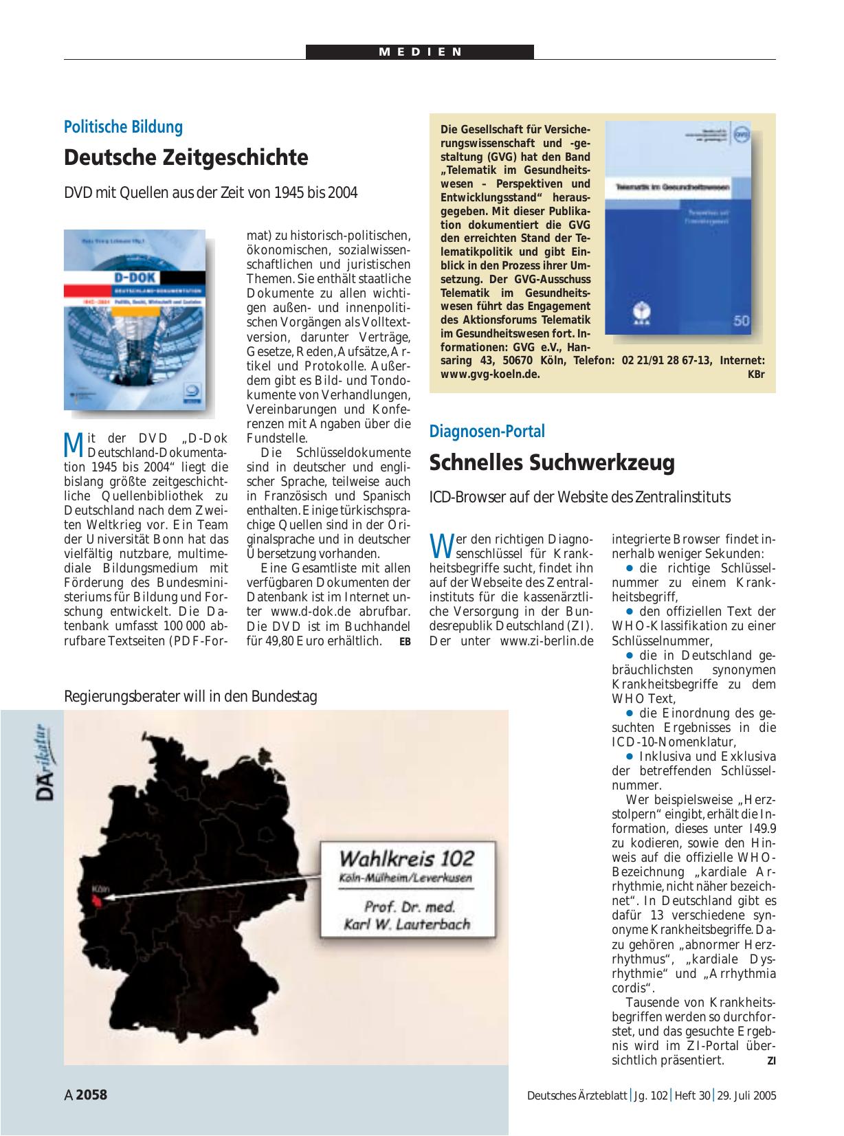 Vorschauseite 1: Politische Bildung: Deutsche Zeitgeschichte
