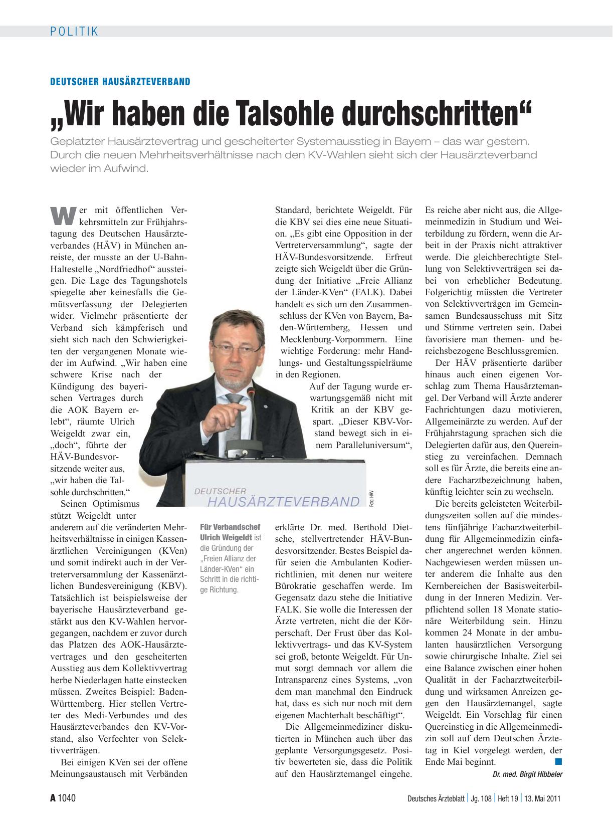 Vorschauseite 1: Deutscher Hausärzteverband: „Wir haben die Talsohle durchschritten“