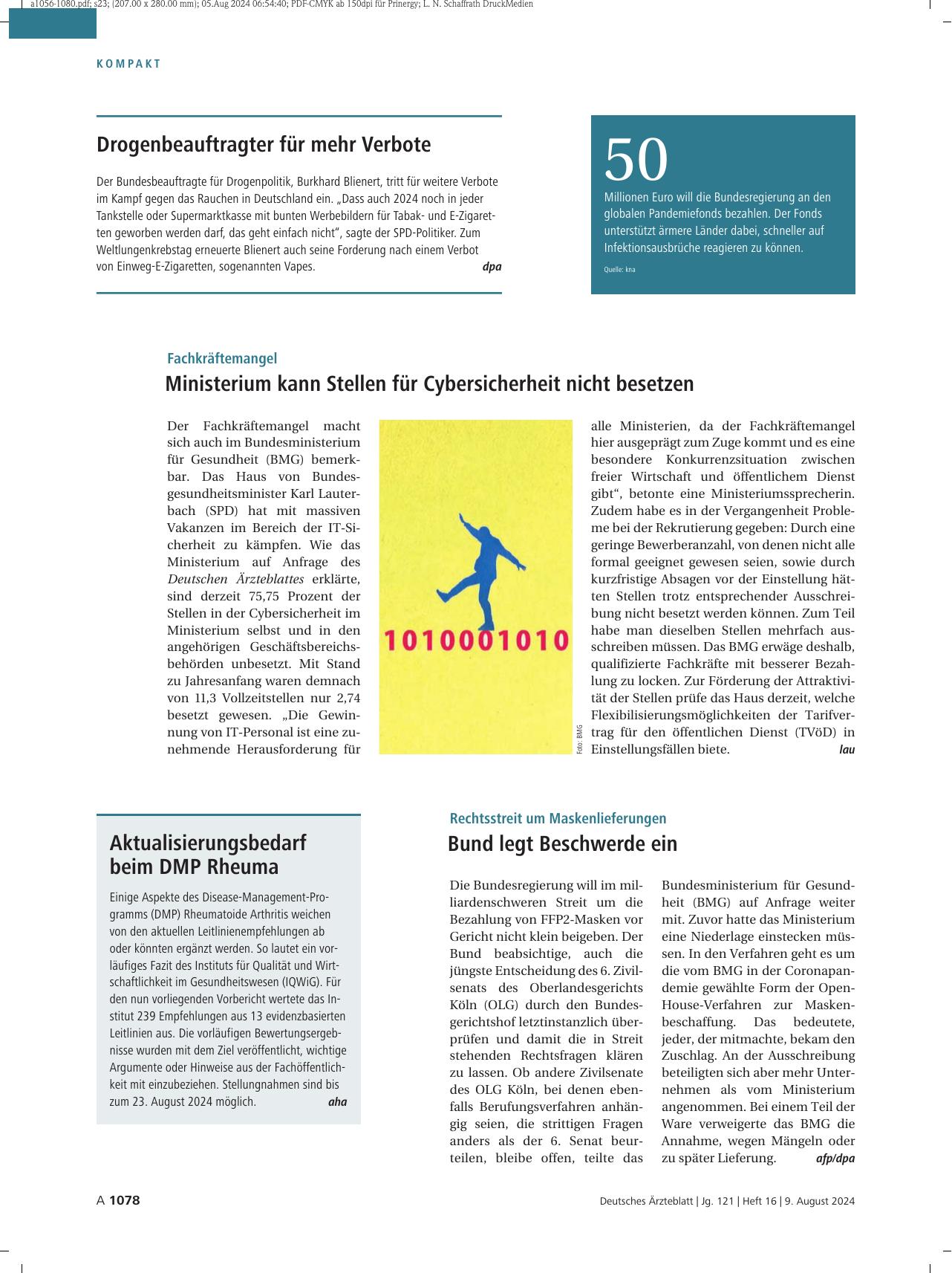 Vorschauseite 1: Aktualisierungsbedarf beim DMP Rheuma