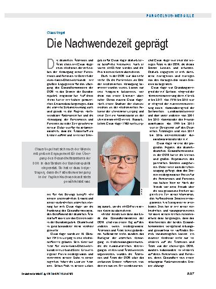 Vorschauseite 1: Claus Vogel: Die Nachwendezeit geprägt