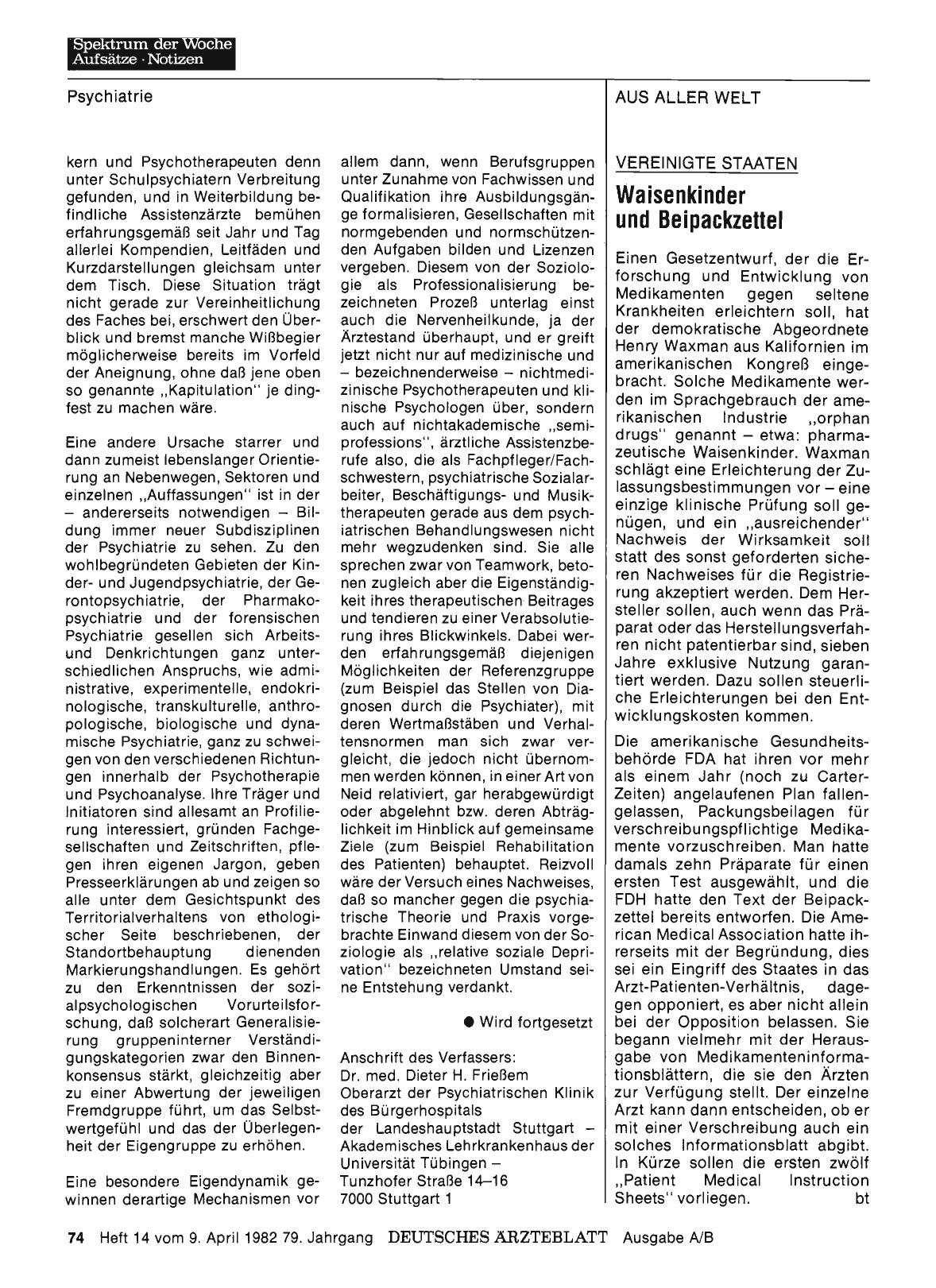 Vorschauseite 1: Vereinigte Staaten: Waisenkinder und Beipackzettel
