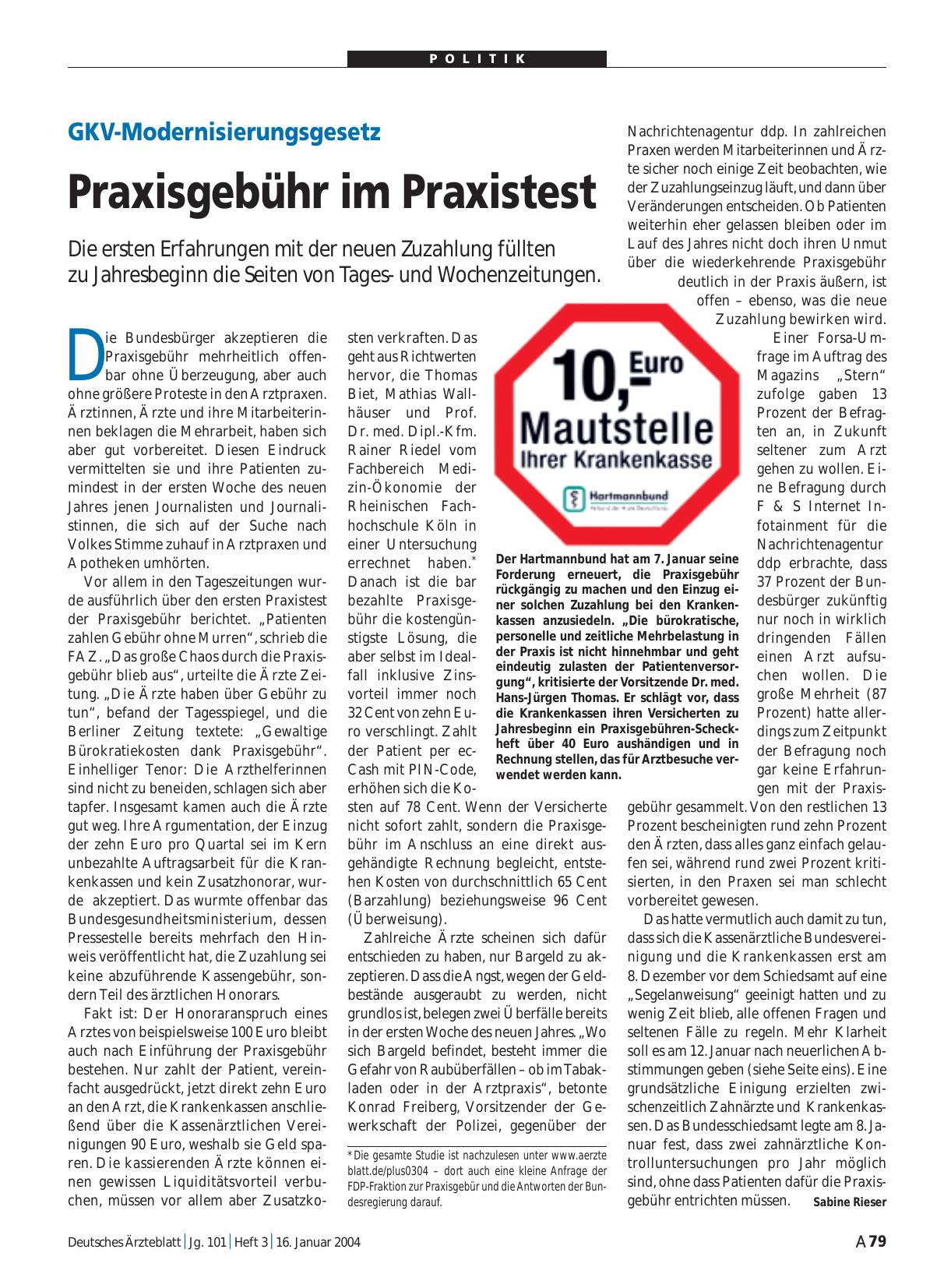 Vorschauseite 1: GKV-Modernisierungsgesetz: Praxisgebühr im Praxistest