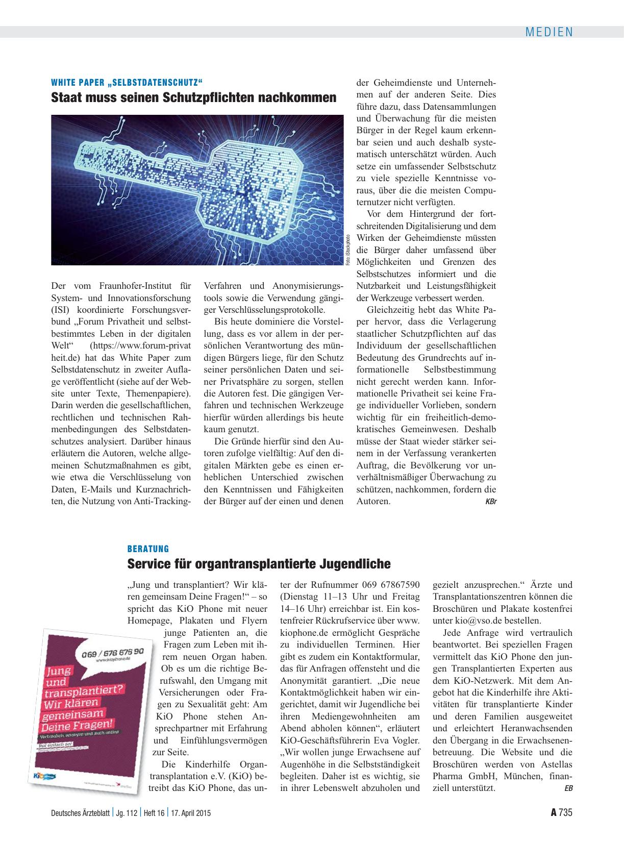 Vorschauseite 1: Beratung: Service für organtransplantierte Jugendliche