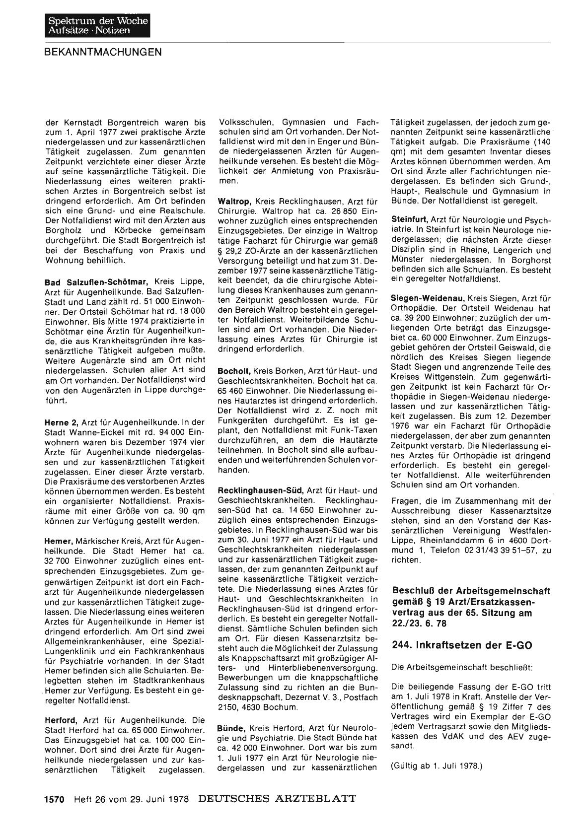 Vorschauseite 1: 244. Inkraftsetzen der E-GO