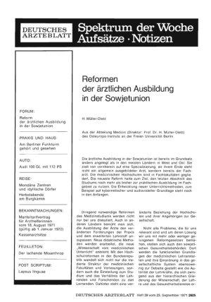 Vorschauseite 1: Reformen der ärztlichen Ausbildung in der Sowjetunion