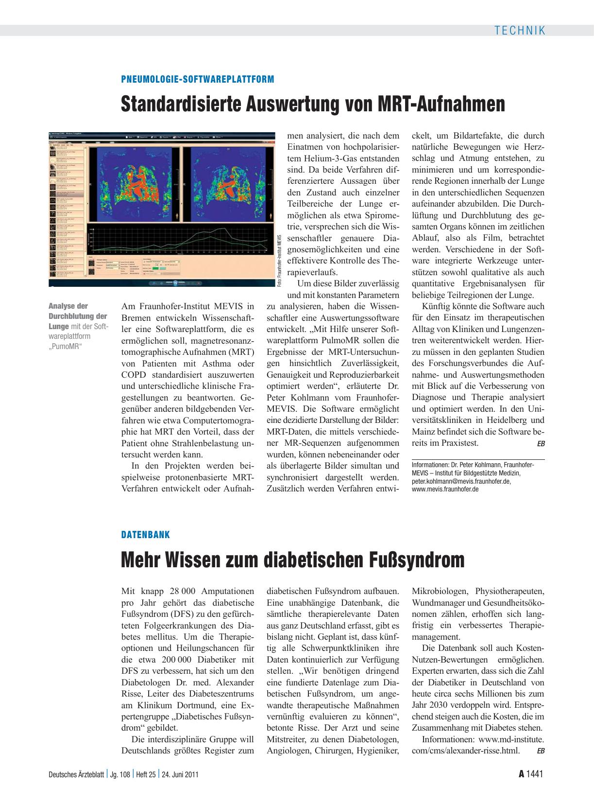 Vorschauseite 1: Pneumologie-Softwareplattform: Standardisierte Auswertung von MRT-Aufnahmen
