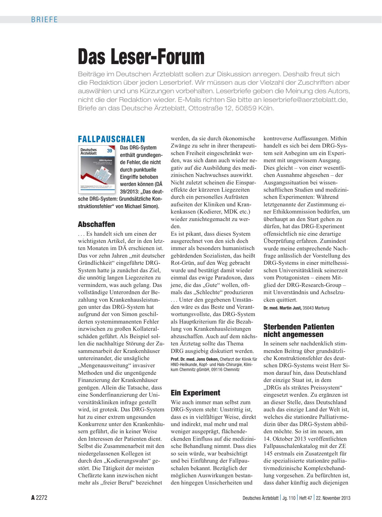 Vorschauseite 1: Fallpauschalen: Sterbenden Patienten nicht angemessen
