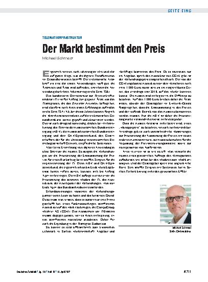 Vorschauseite 1: Telematikinfrastruktur: Der Markt bestimmt den Preis