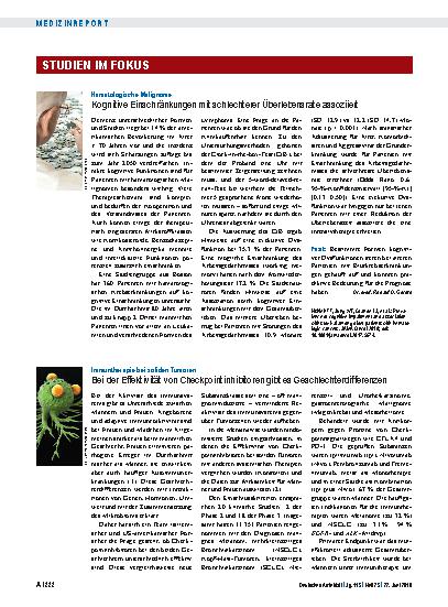 Vorschauseite 1: Hämatologische Malignome: Kognitive Einschränkungen mit schlechterer Überlebensrate assoziiert