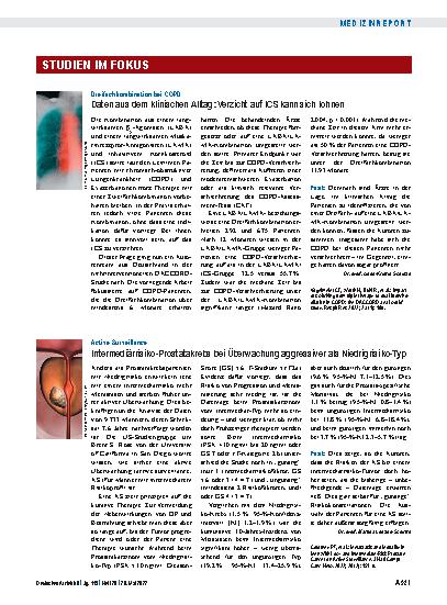 Vorschauseite 1: Active Surveillance: Intermediärrisiko-Prostatakrebs bei Überwachung aggressiver als Niedrigrisiko-Typ