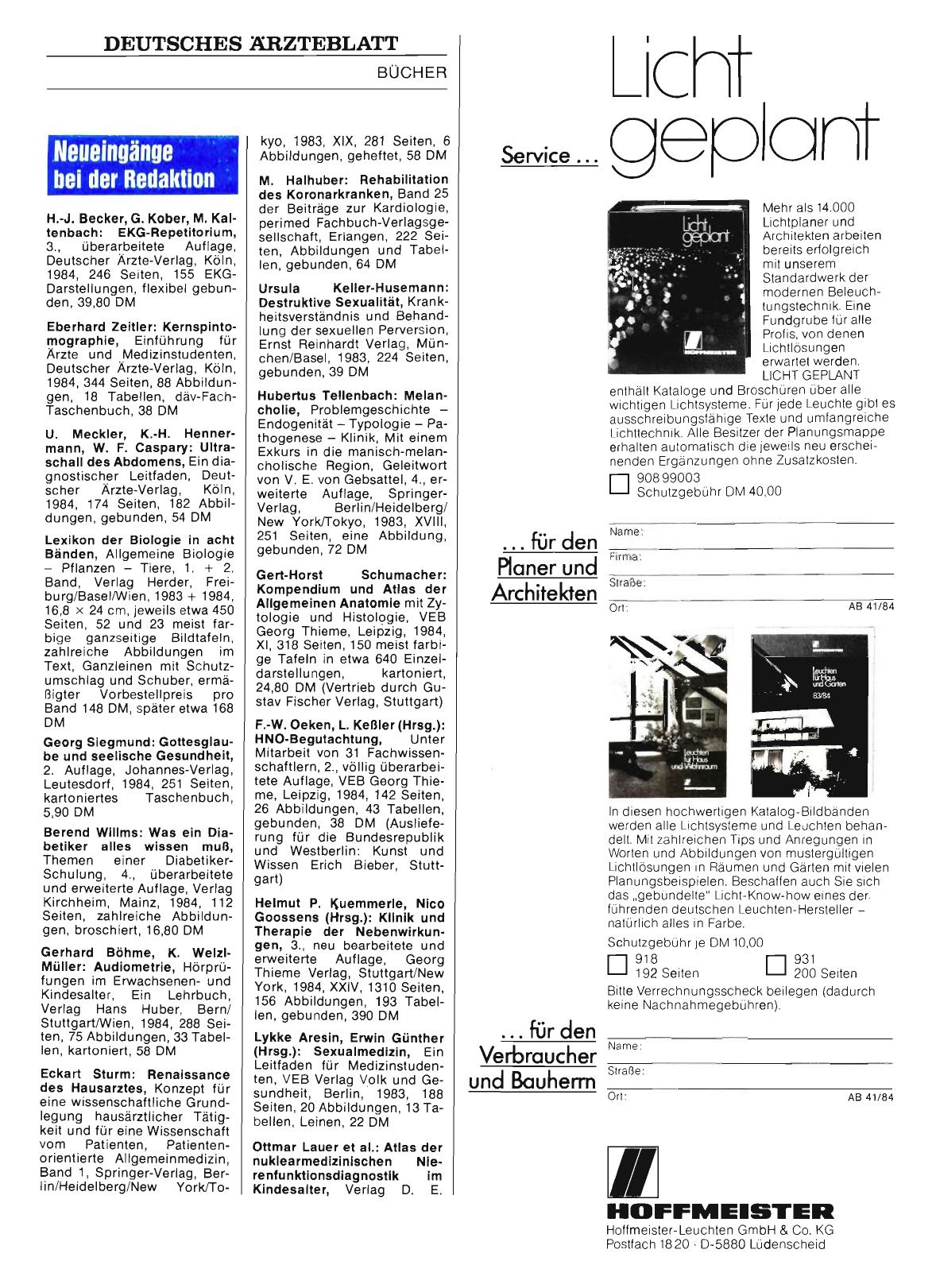 Vorschauseite 1: Neueingänge bei der Redaktion