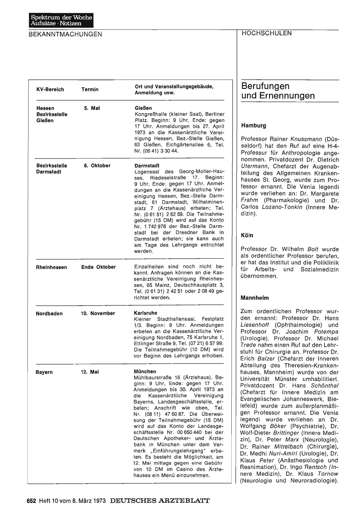 Vorschauseite 1: Berufungen und Ernennungen