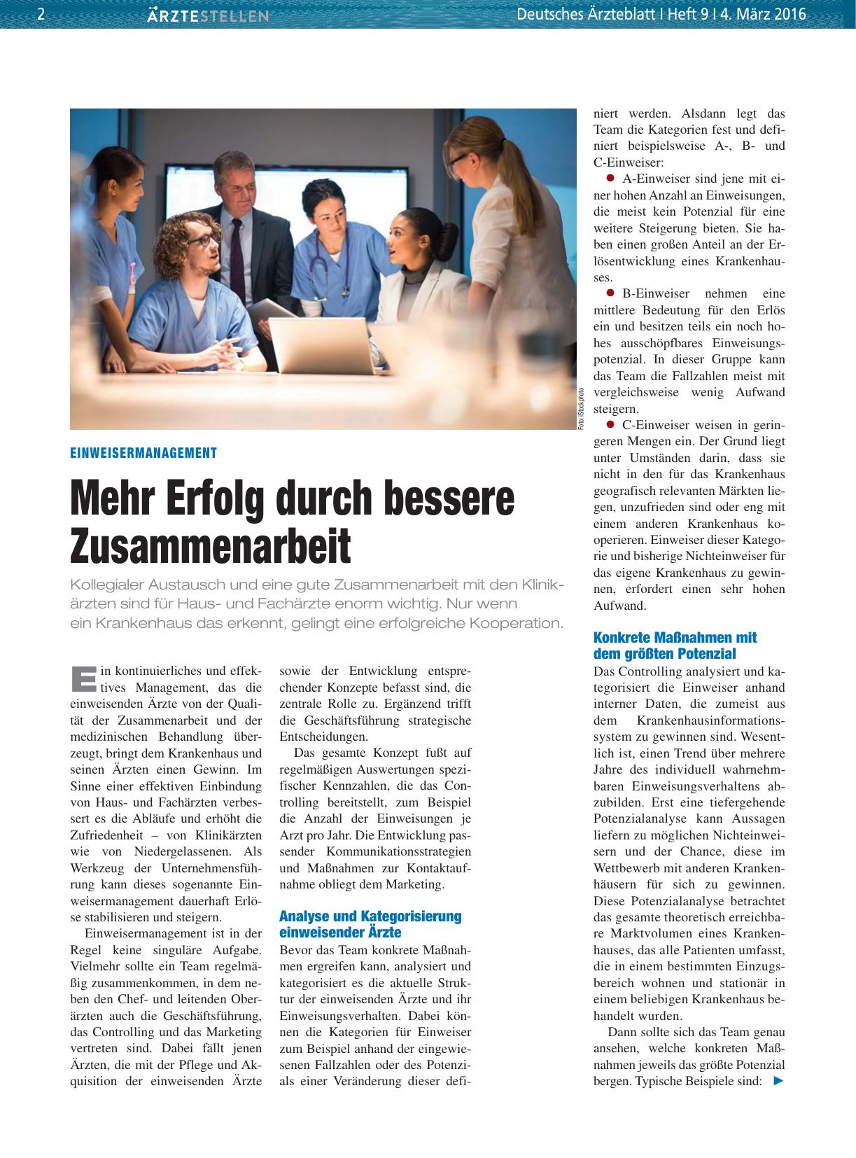 Vorschauseite 1: Einweisermanagement: Mehr Erfolg durch bessere Zusammenarbeit