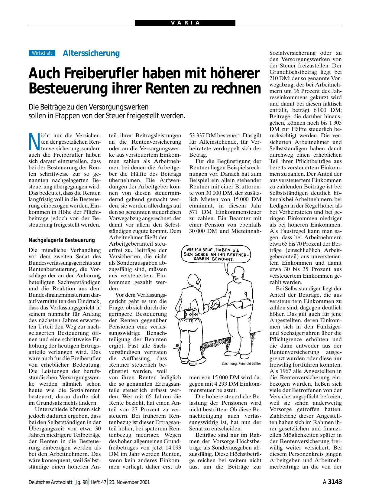 Vorschauseite 1: Alterssicherung: Auch Freiberufler haben mit höherer Besteuerung ihrer Renten zu rechnen