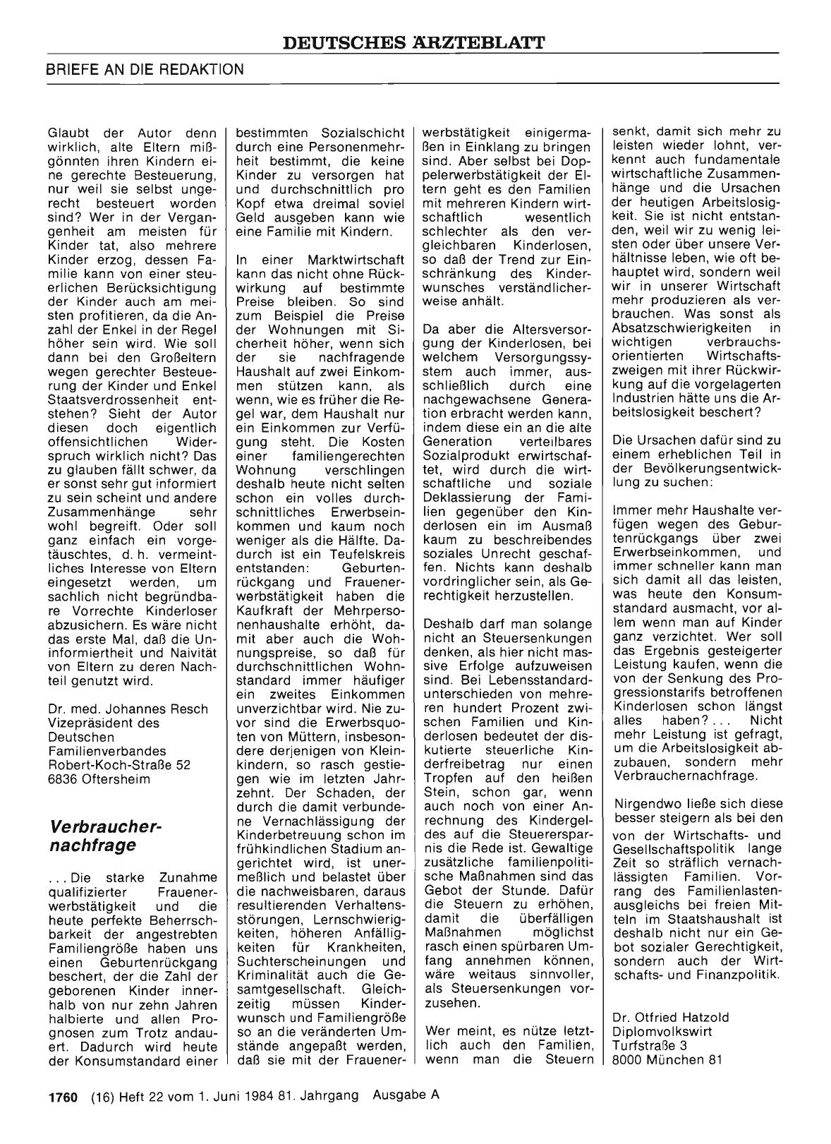 Vorschauseite 1: STEUERPOLITIK: Verbrauchernachfrage