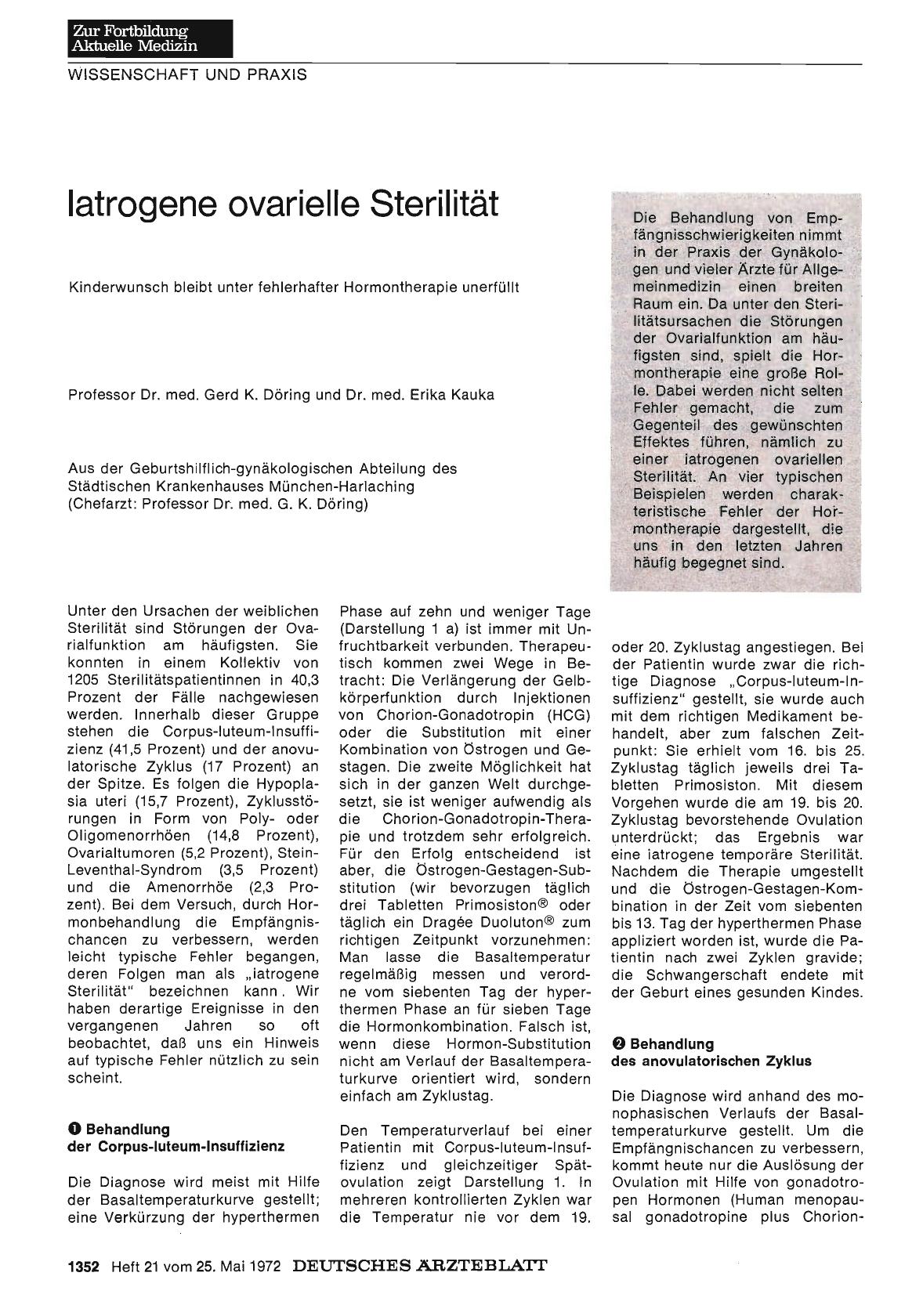 Vorschauseite 1: latrogene ovarielle Sterilität