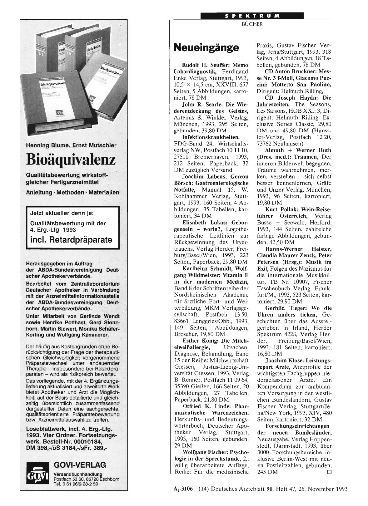 Vorschauseite 1: Neueingänge