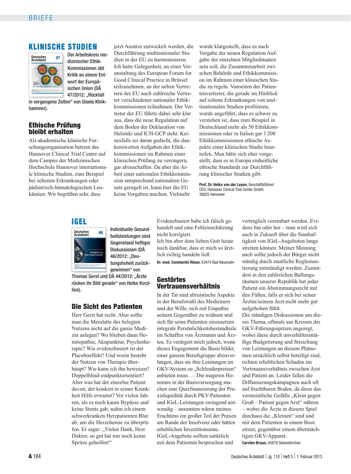 Vorschauseite 1: IGEL: Die Sicht des Patienten