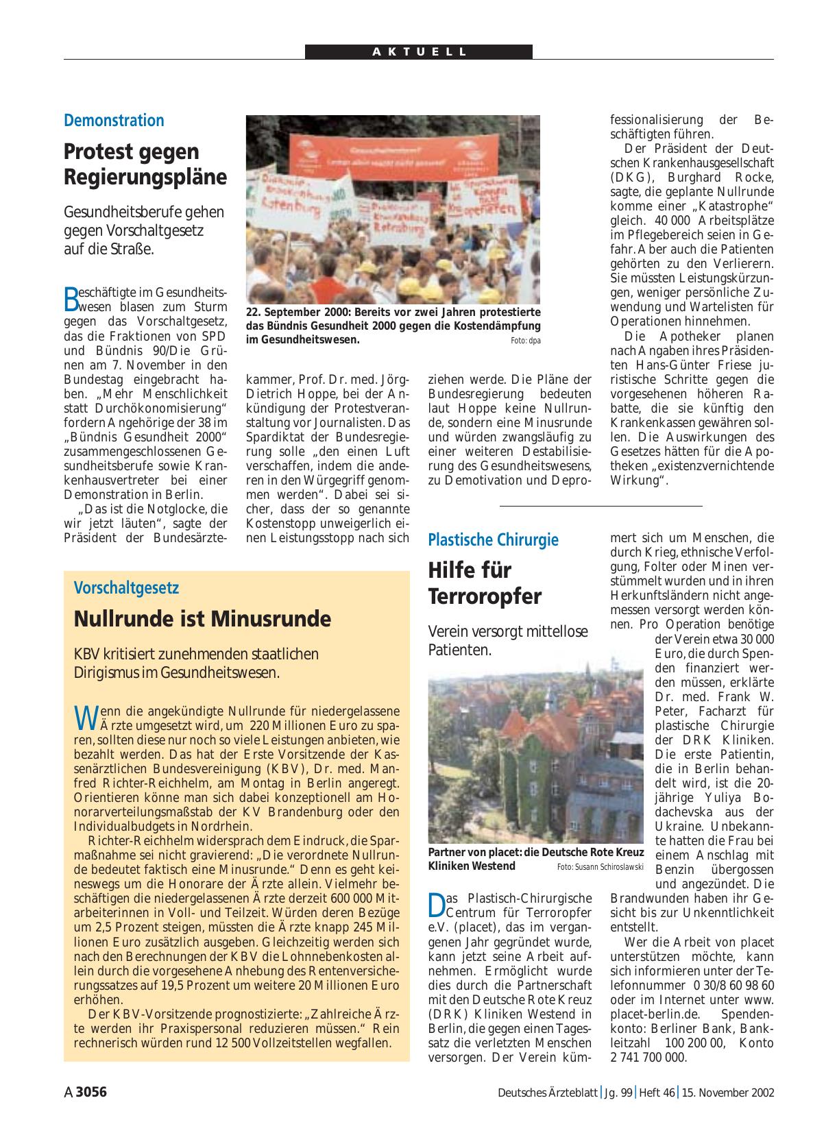 Vorschauseite 1: Plastische Chirurgie: Hilfe für Terroropfer