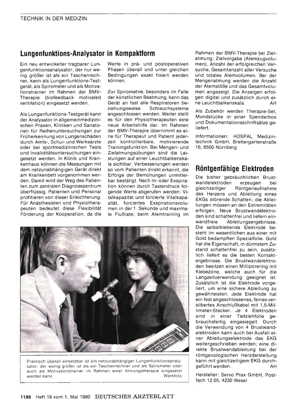 Vorschauseite 1: Lungenfunktions-Analysator in Kompaktform