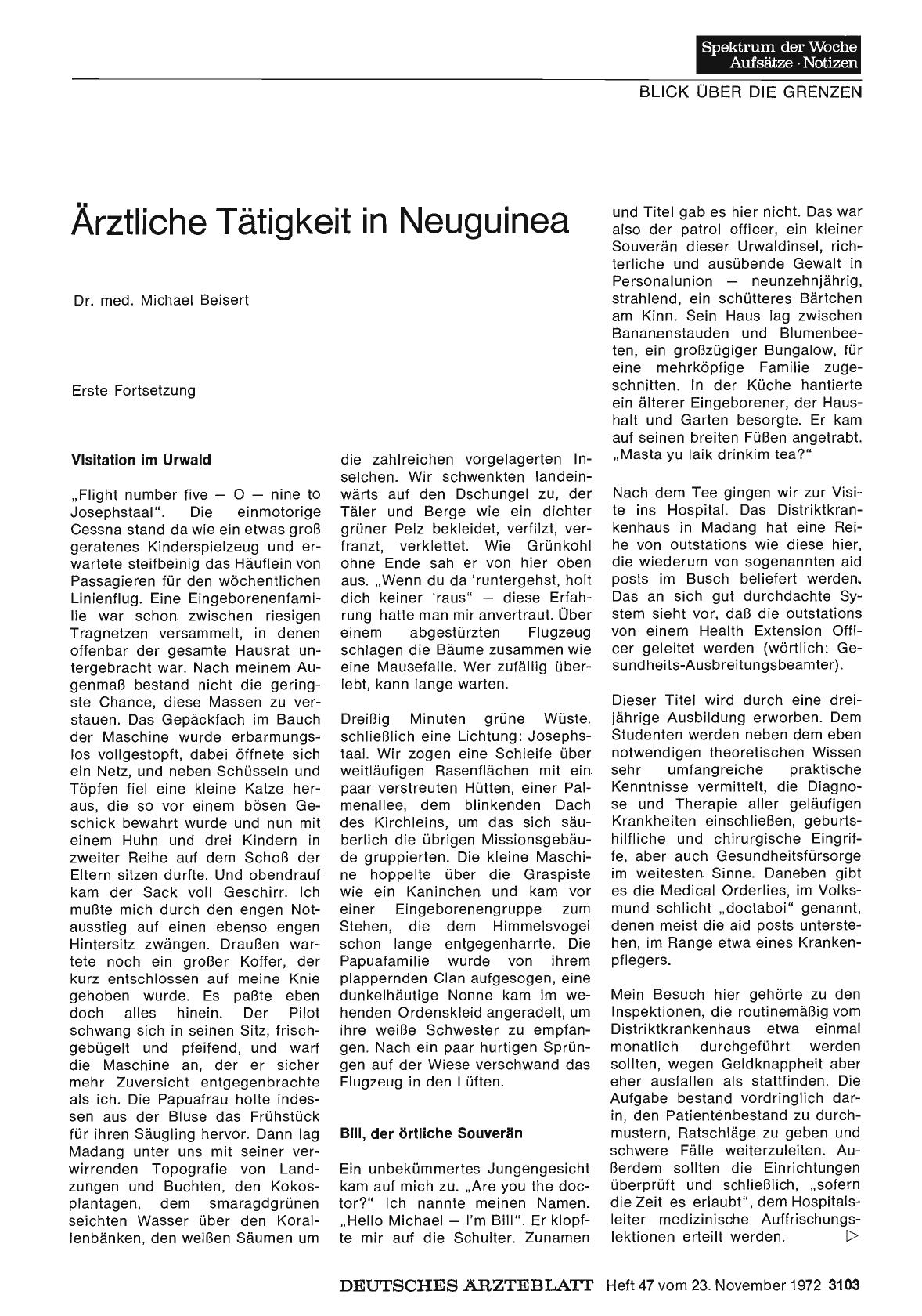 Vorschauseite 1: Ärztliche Tätigkeit in Neuguinea