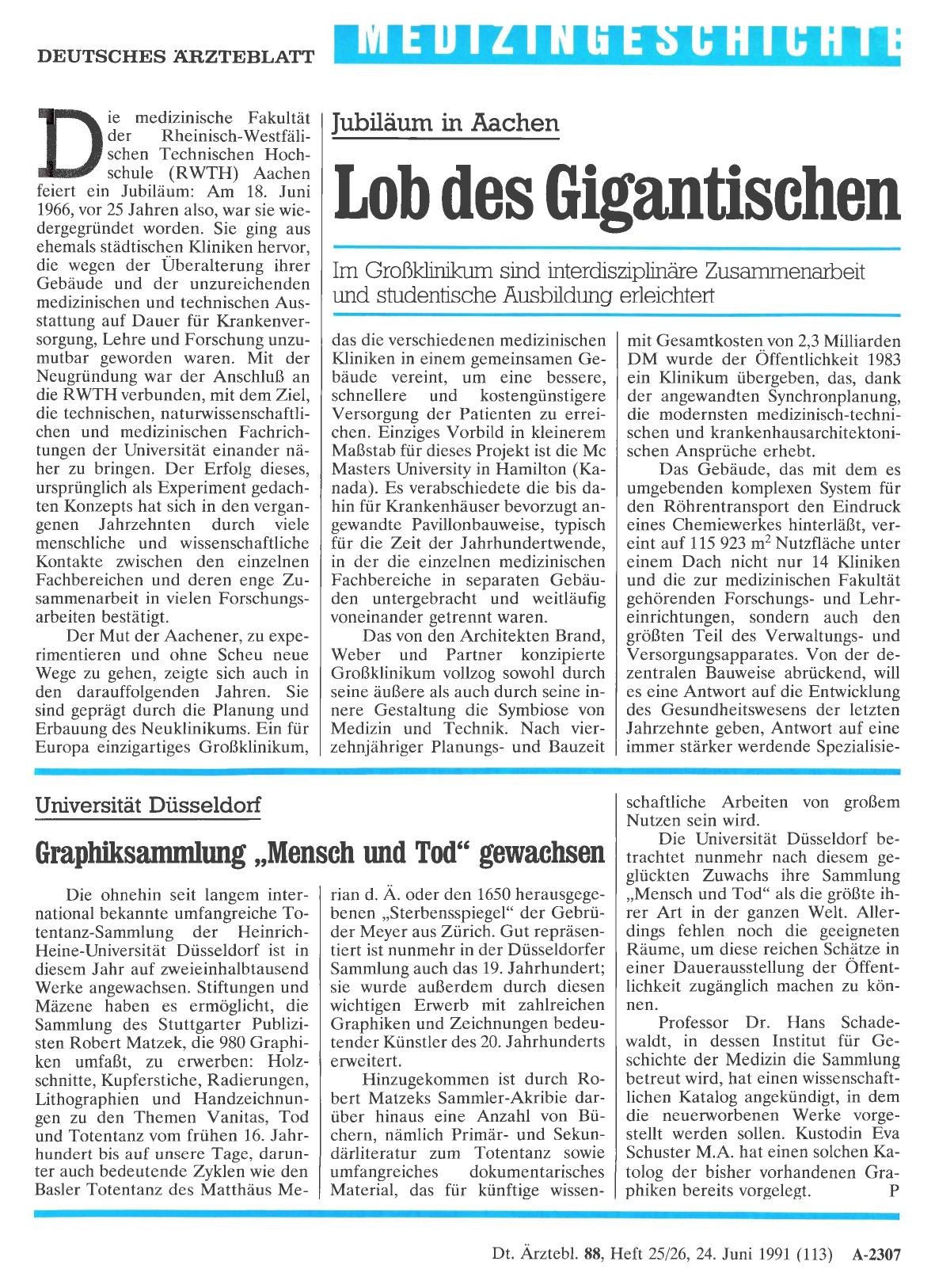 Vorschauseite 1: Universität Düsseldorf: Graphiksammlung „Mensch und Tod“ gewachsen