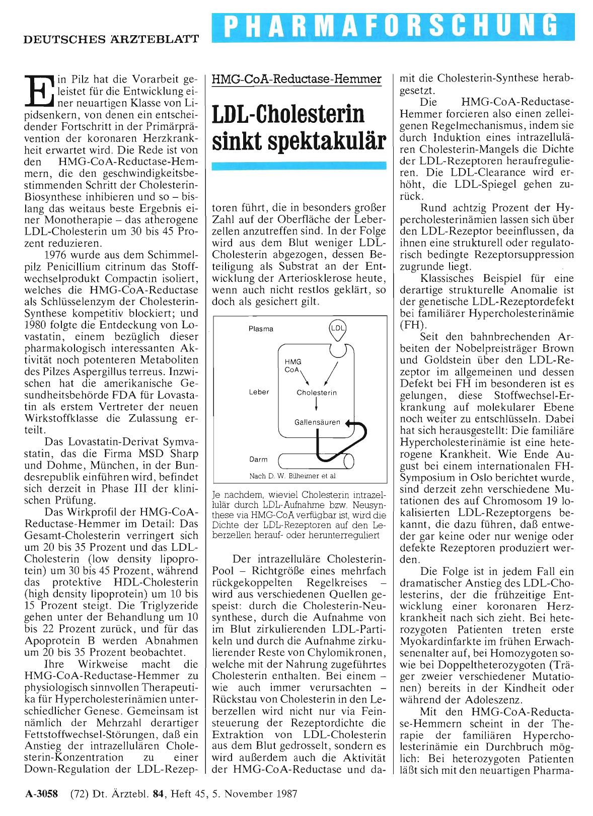 Vorschauseite 1: HMG-CoA-Reductase-Hemmer LDL-Cholesterin sinkt spektakulär