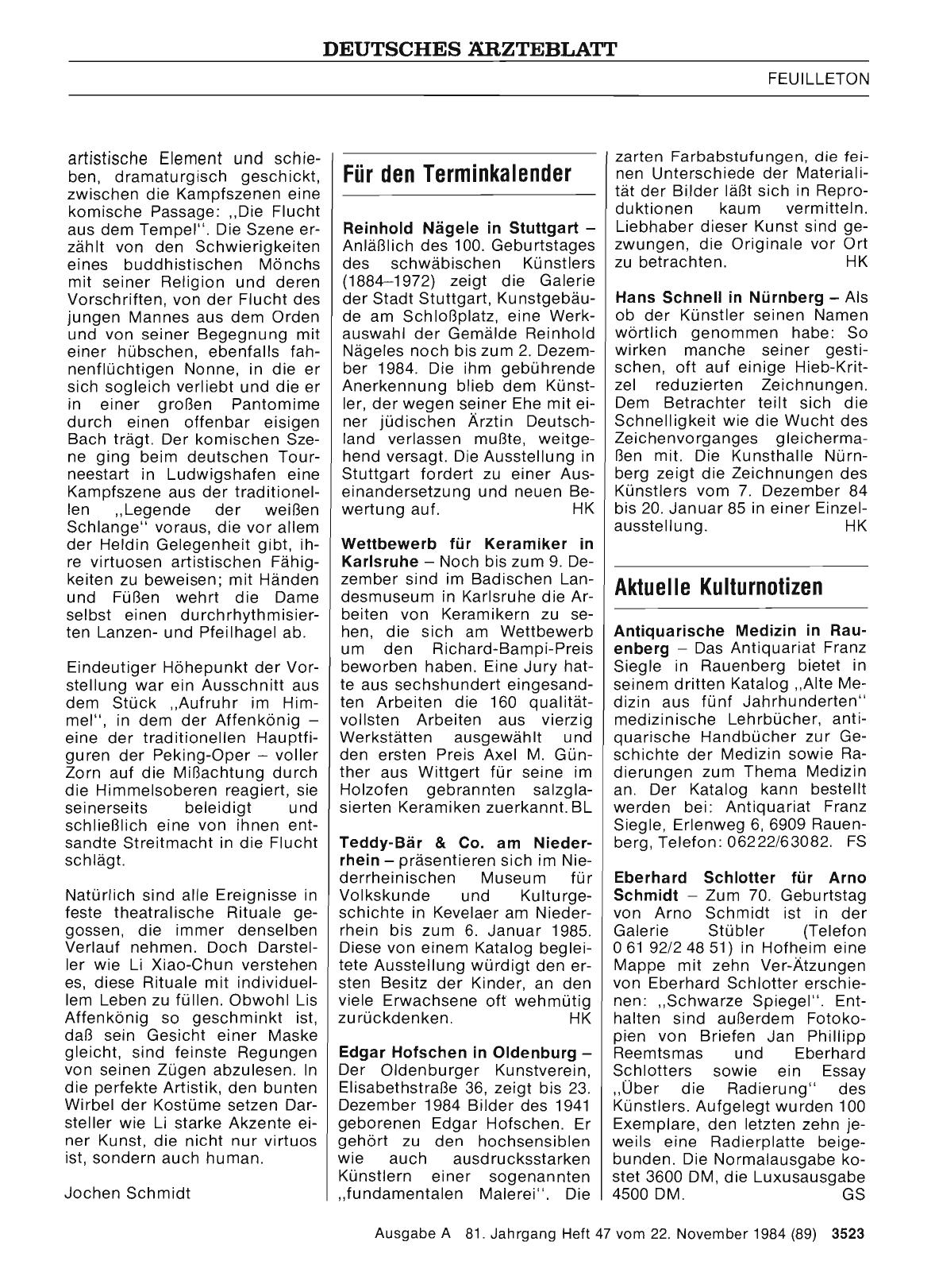 Vorschauseite 1: Reinhold Nägele in Stuttgart