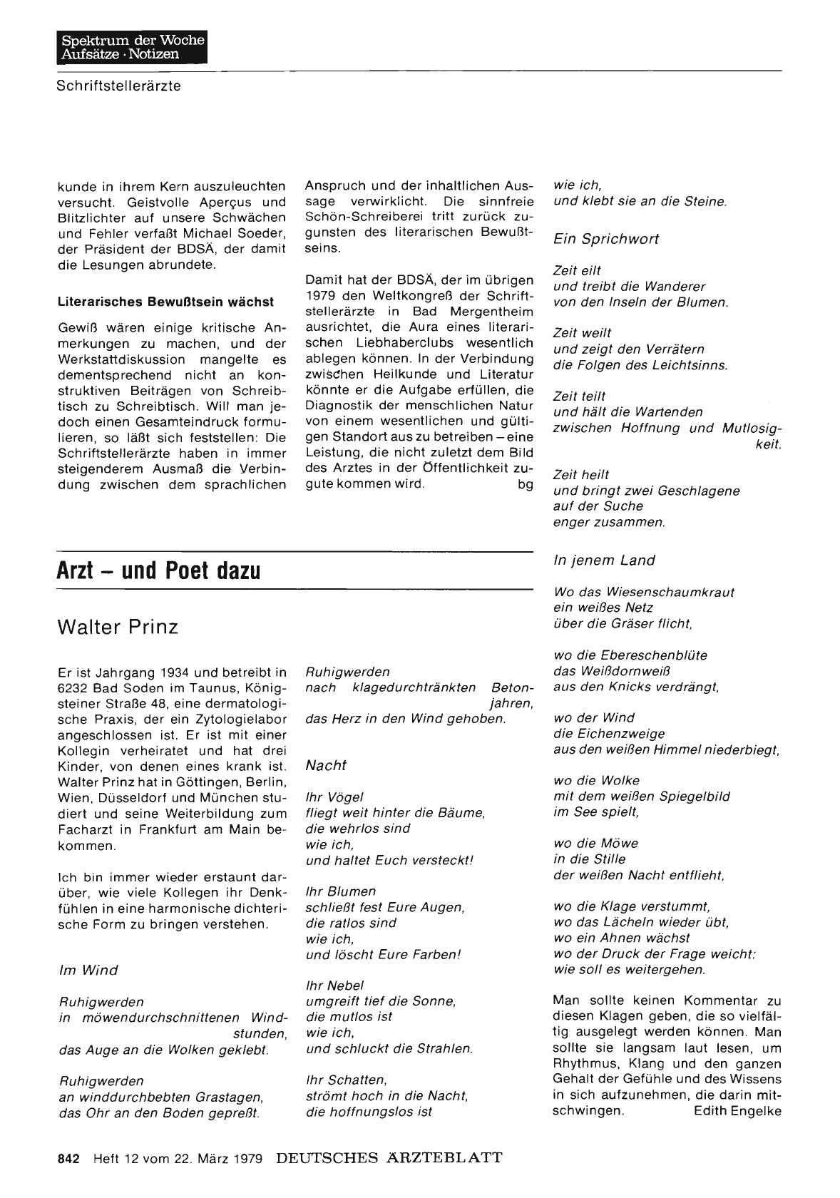 Vorschauseite 1: Walter Prinz