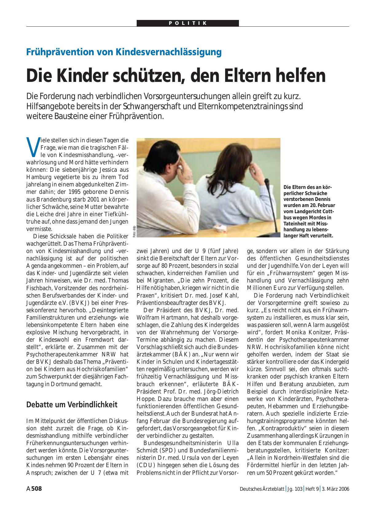 Vorschauseite 1: Frühprävention von Kindesvernachlässigung: Die Kinder schützen, den Eltern helfen