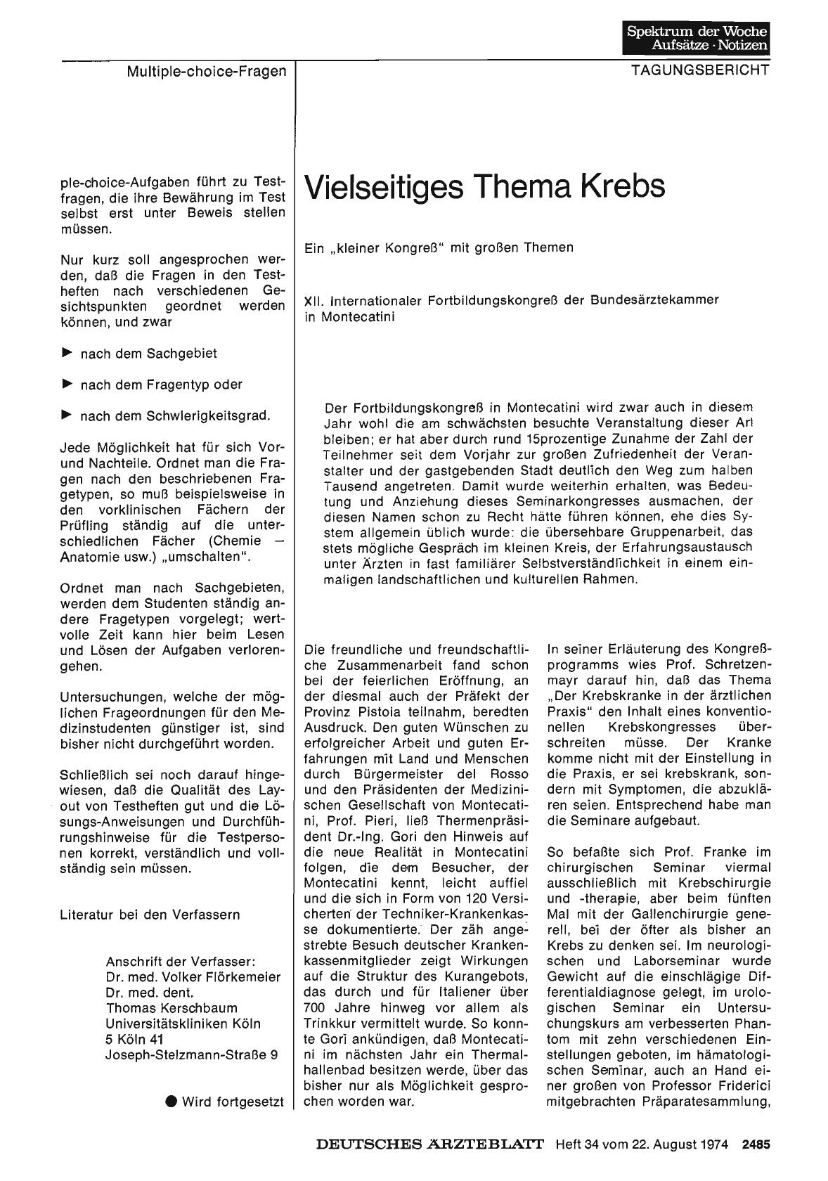 Vorschauseite 1: Vielseitiges Thema Krebs
