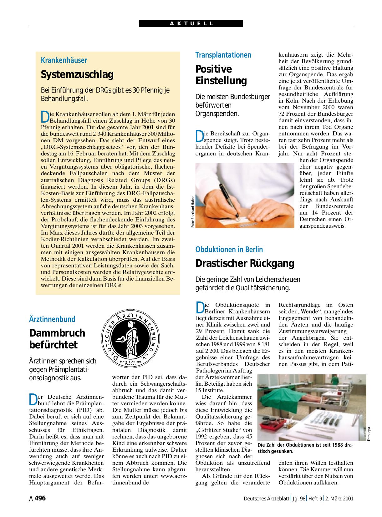 Vorschauseite 1: Krankenhäuser: Systemzuschlag