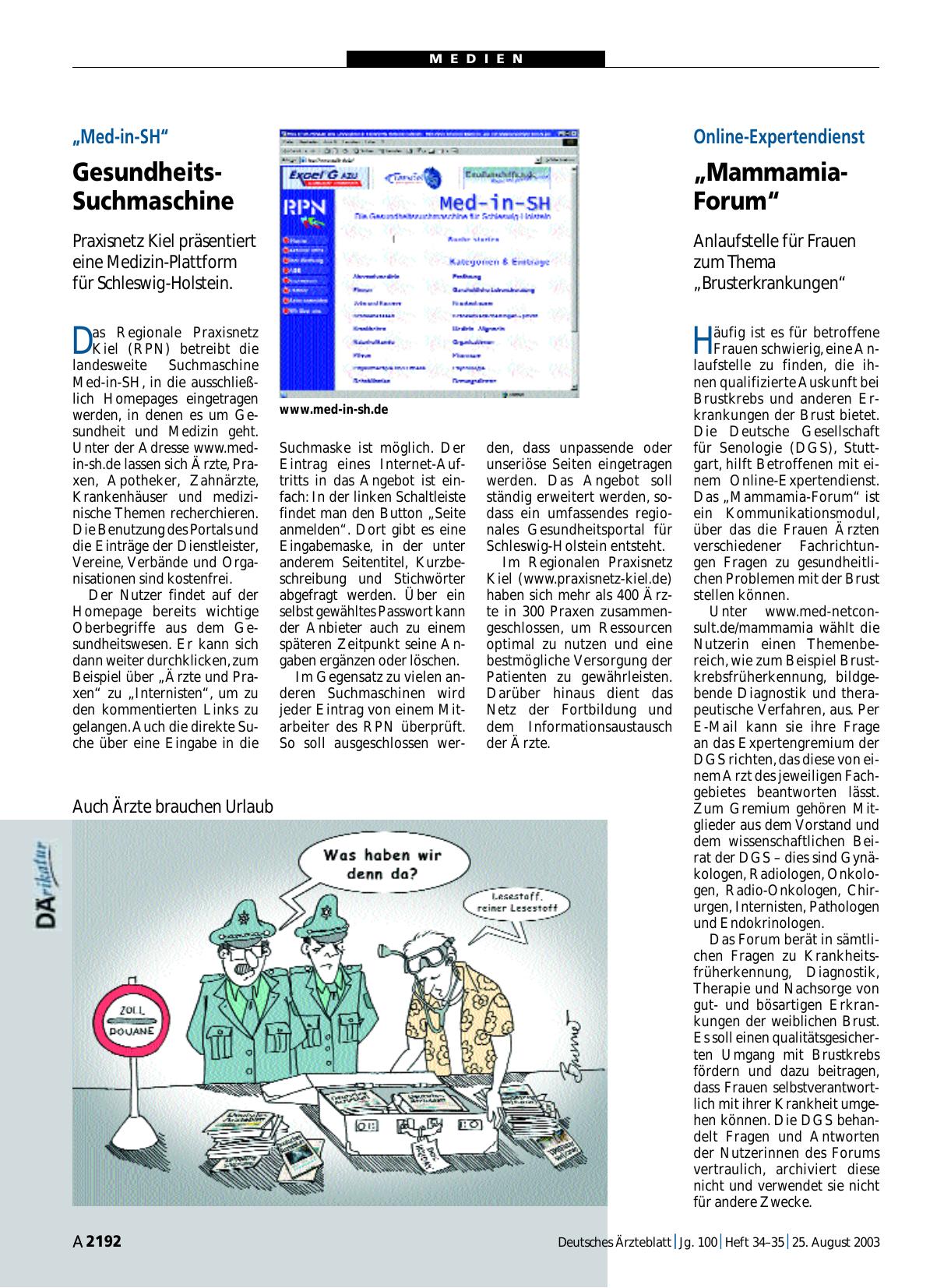 Vorschauseite 1: Online-Expertendienst: „Mammamia-Forum“
